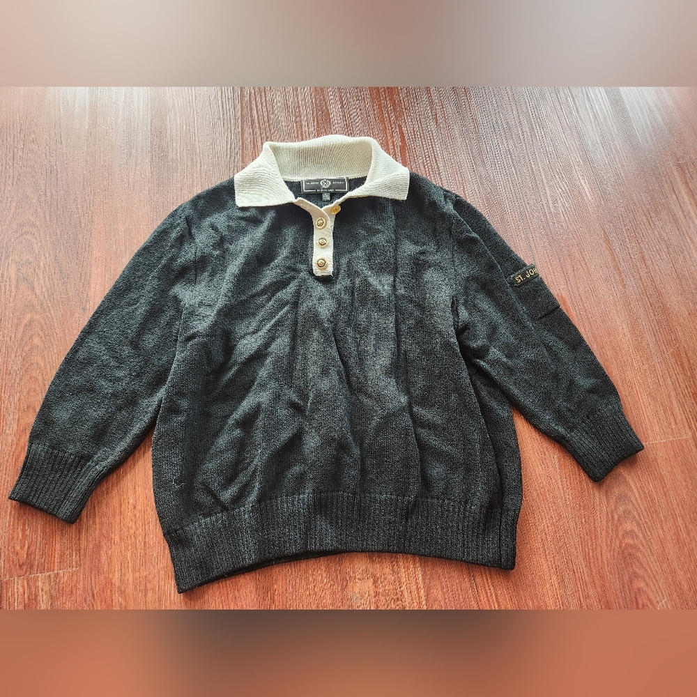 St. John Sport Wool Polo Shirt Sweater